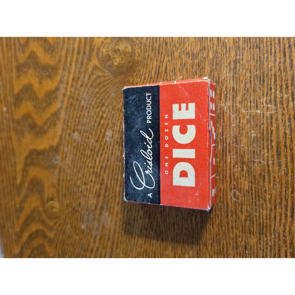 12 Vintage CRISLOID DICE  6 GREEN OPAQUE & 6 Red  New old stock‎ with box